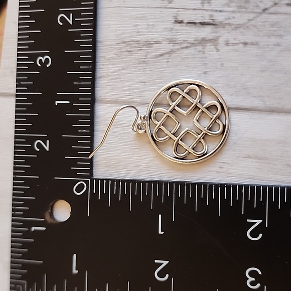 Boho Tribal Celtic Design Earrings Irish - Picture 2 of 2